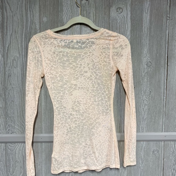 SOLD Sheer Pink Express Burn Out Long Sleeve Top Size XS - Picture 3 of 4